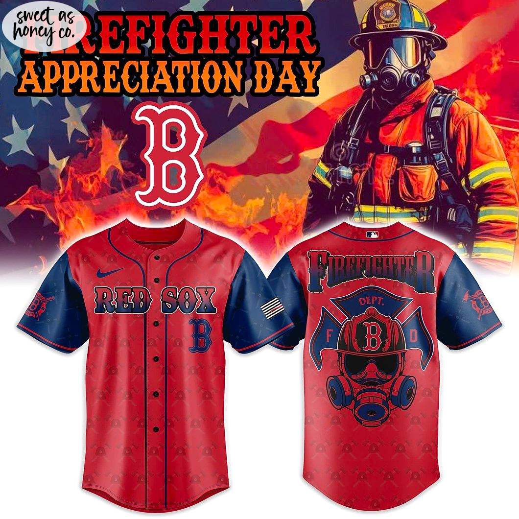 Boston Red Sox Firefighter Baseball Jersey - Limited 2025 Patriotic Fire Department Edition Boston Red Sox Firefighter Baseball Jersey - Limited 2025 Patriotic Fire Department Edition