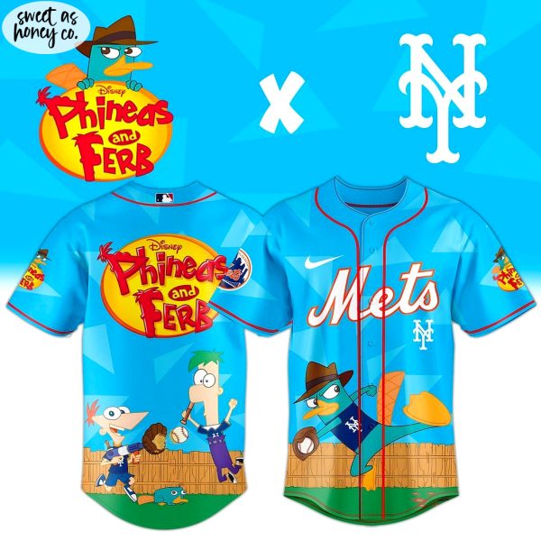 New York Mets x Phineas and Ferb New Baseball Jersey