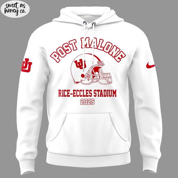 Utah Football Post Malone Tour 2025 Special White Hoodie