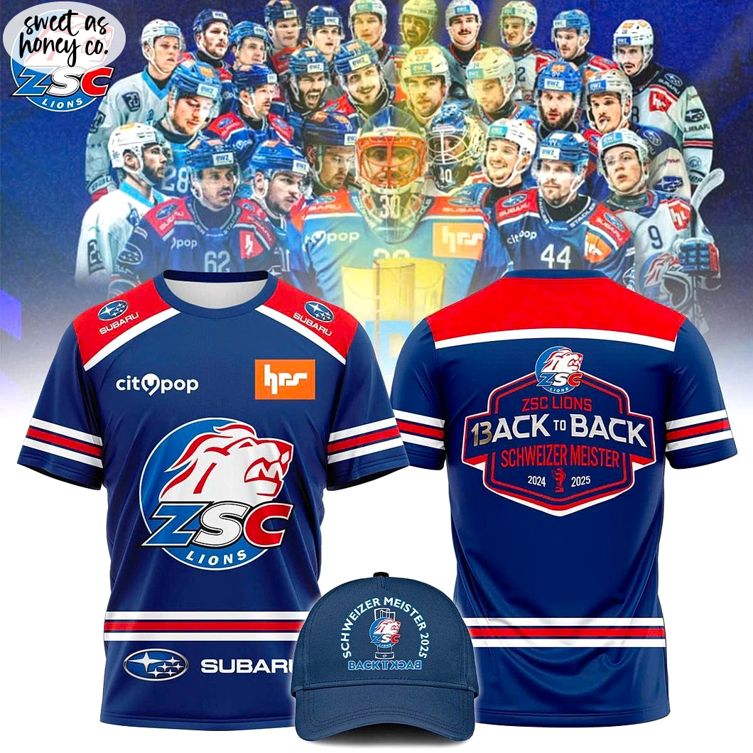 ZSC Lions Back-to-Back Schweizer Meister Champions 2025 T-Shirt ZSC Lions Back-to-Back Schweizer Meister Champions 2025 T-Shirt