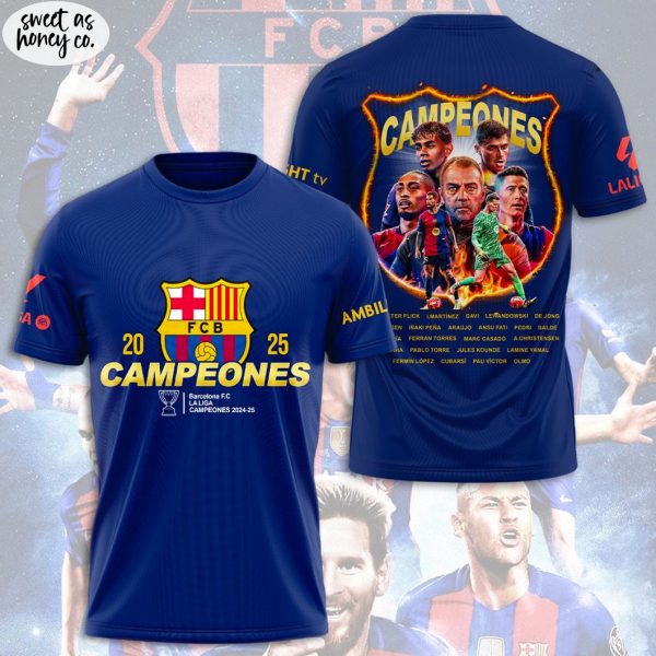 Barcelona La Liga 2025 Champions Gift For Fans T-Shirt