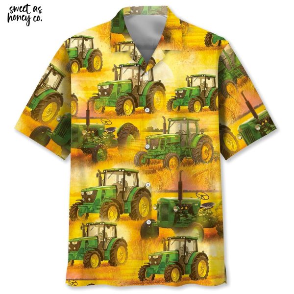 Farmer Tractor Vintage 2025 Hawaiian Shirt