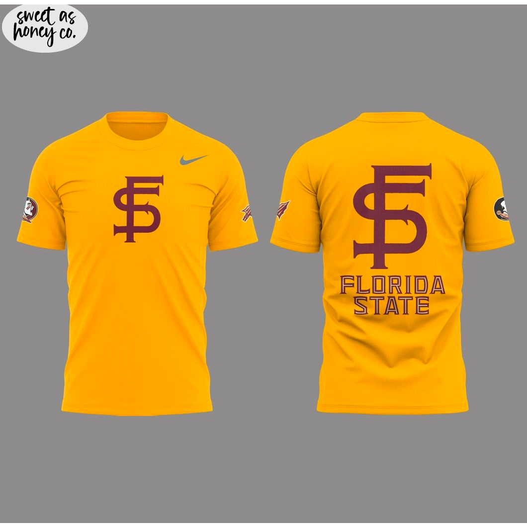 Florida State Throwback 2025 Yellow T-Shirt Florida State Throwback 2025 Yellow T-Shirt