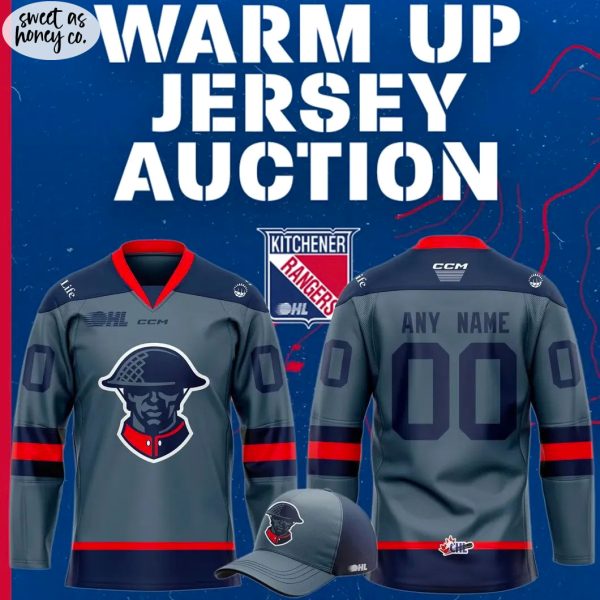 Kitchener Rangers Warn Up Jersey Auction 2025 Hockey Jersey