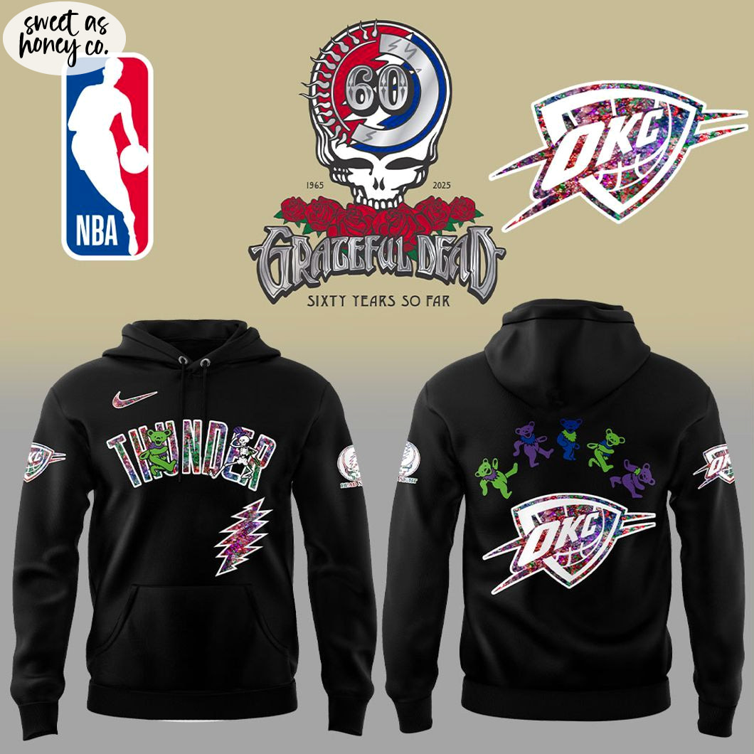 Oklahoma City Thunder Grateful Dead 60th Anniversary 2025 Special Hoodie Oklahoma City Thunder Grateful Dead 60th Anniversary 2025 Special Hoodie