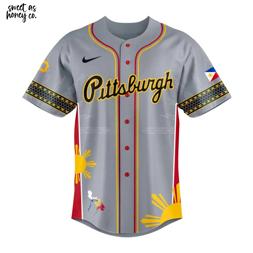 Pittsburgh Pirates x Filipino Heritage Night 2025 Grey Special Hoodie Pittsburgh Pirates x Filipino Heritage Night 2025 Grey Special Hoodie