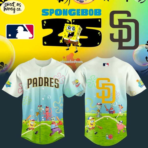 San Diego Padres x SpongeBob SquarePants 25th Anniversary 2025 Jersey