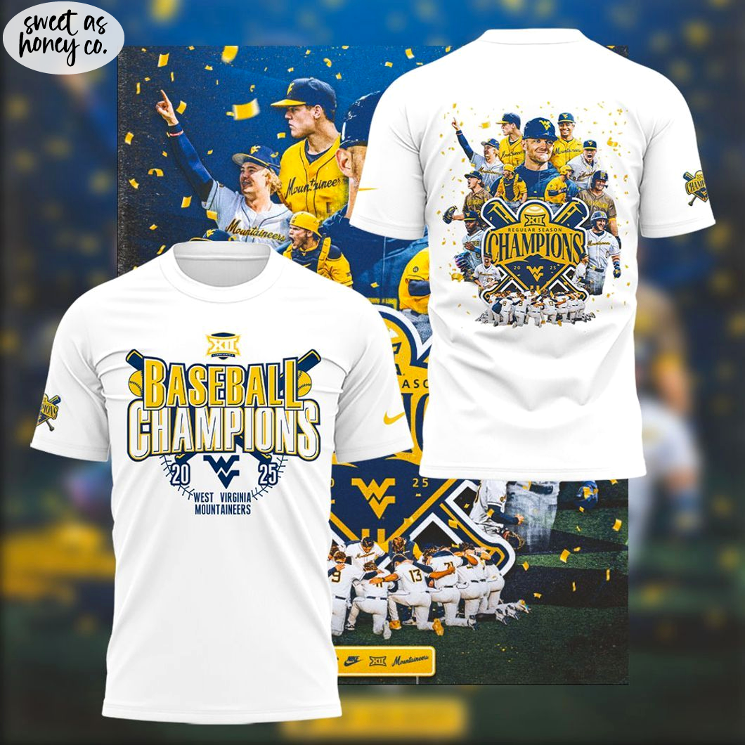 WVU West Virginia Mountaineers 2025 Big 12 Champions T-Shirt WVU West Virginia Mountaineers 2025 Big 12 Champions T-Shirt